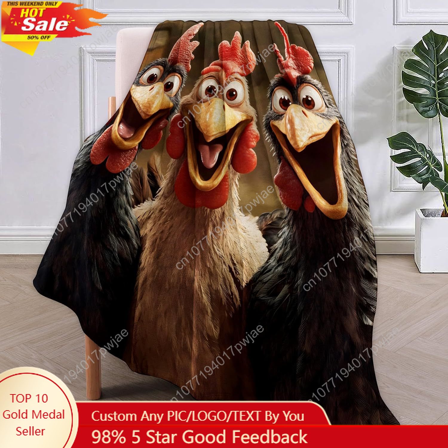 Home Textiles Usa - Одеяло с цыплятами, подарки для женщин,