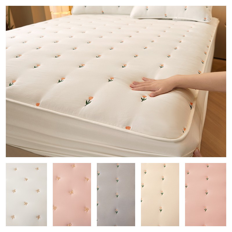 Mattress Pad Topper - Супертолстый стеганый наматрасник с вышивкой, покрывало