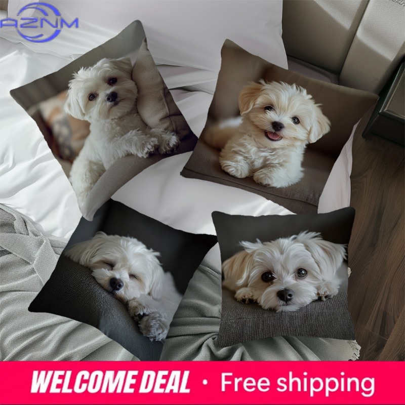 Home Textiles Photos - Чехлы для подушек с фотопринтом мальтезе,