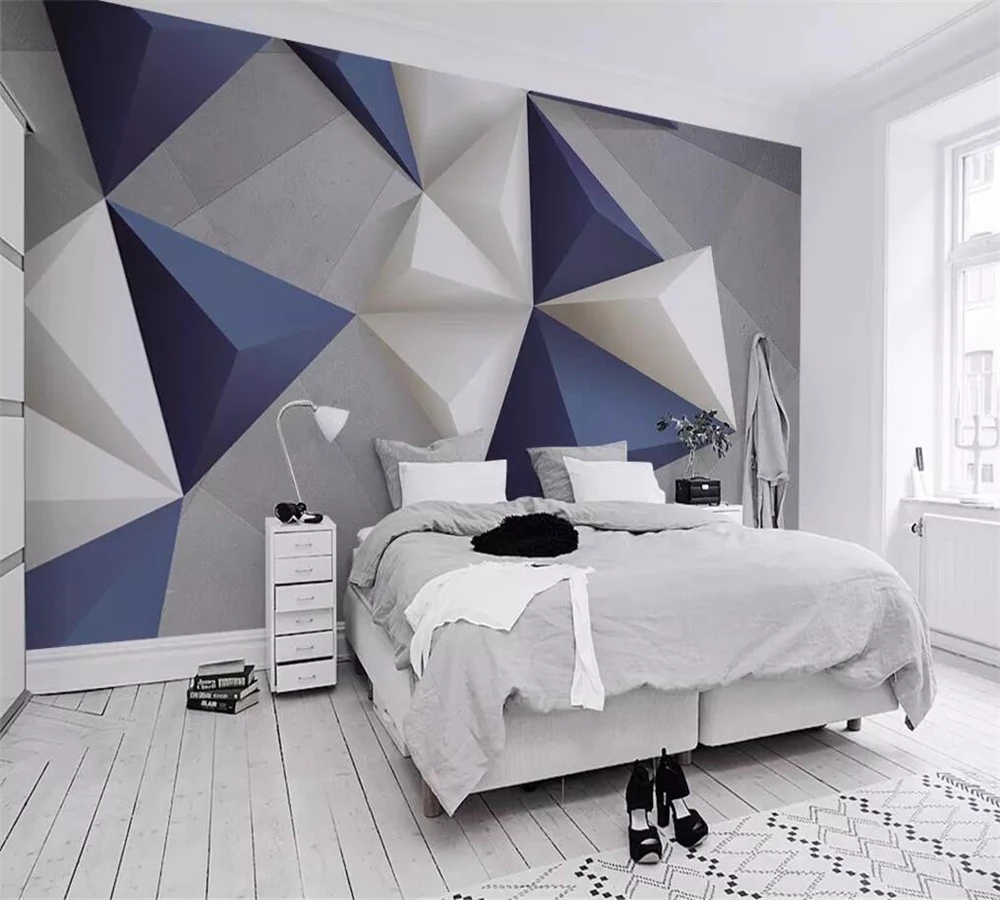 Home Textiles Photos - Индивидуальные обои с 3D-фотопечатью, геометрический абстрактный