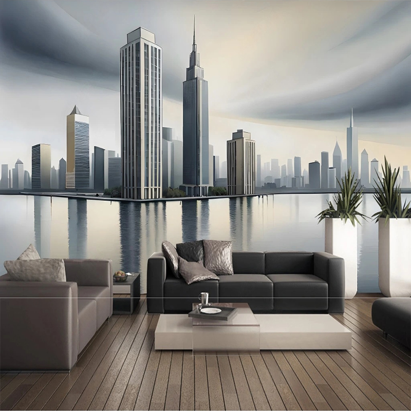 Home Textiles City - Индивидуальные 3D-фотообои: Геометрический абстрактный пейзаж для