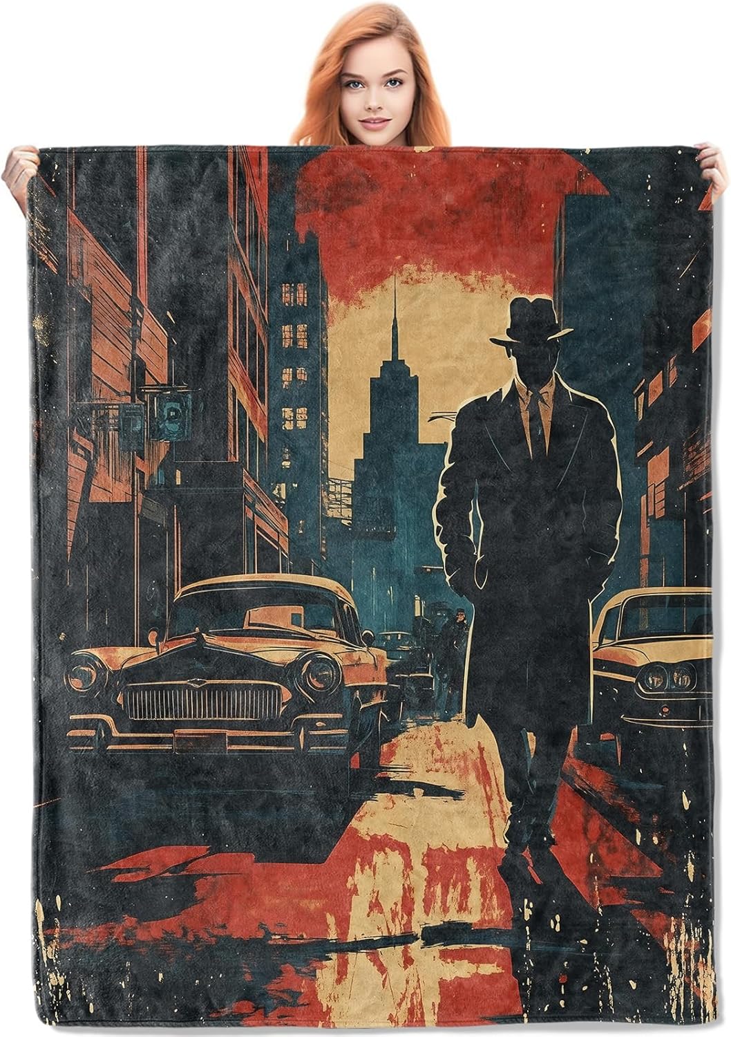 Home Textiles Usa - Одеяло Noir Detective, подарки для женщин,