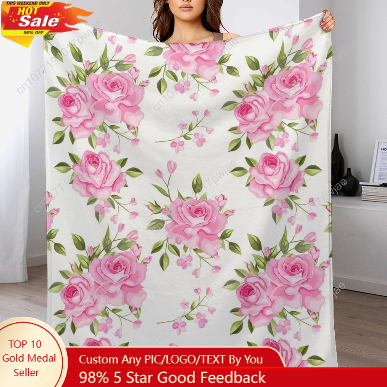 Одеяло с розовым цветком, цвет – обзор и цена Home Textiles Usa