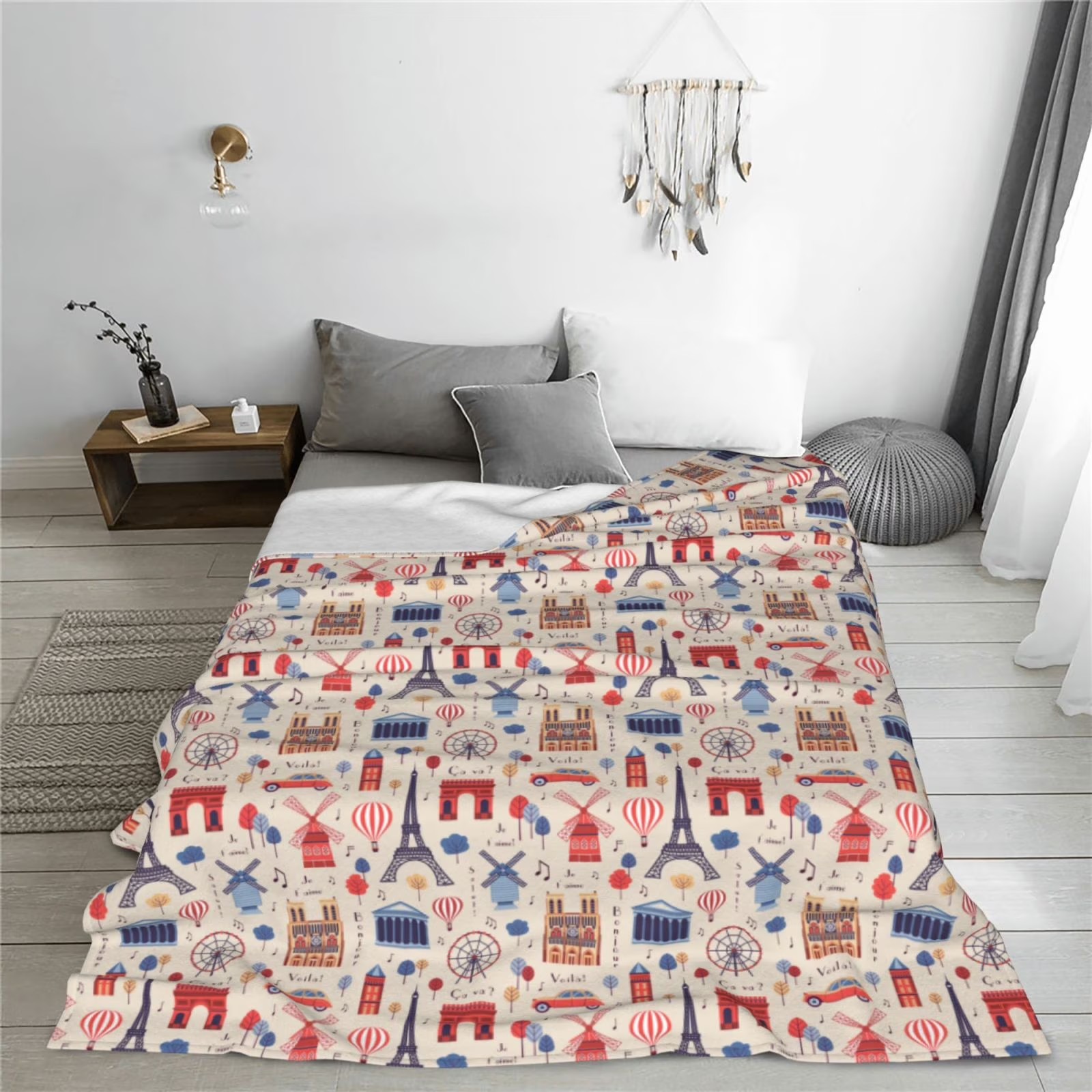 Плюшевый флисовый плед с принт – обзор и цена Home Textiles Paris