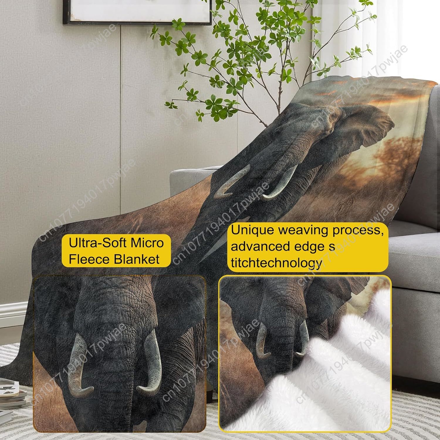Флисовое одеяло со слоном, реа – обзор и цена Home Textiles Usa