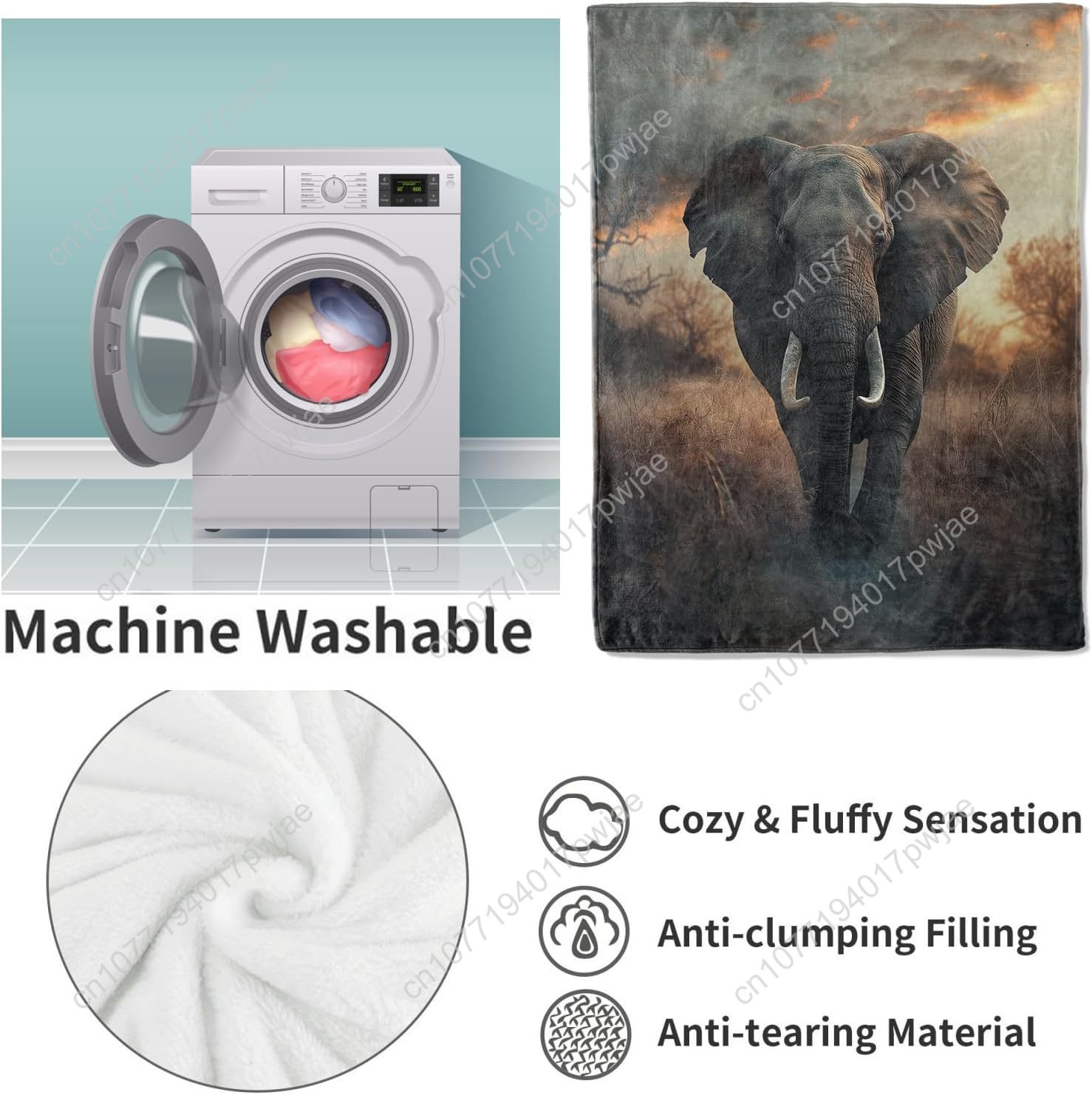 Флисовое одеяло со слоном, реа – обзор и цена Home Textiles Usa