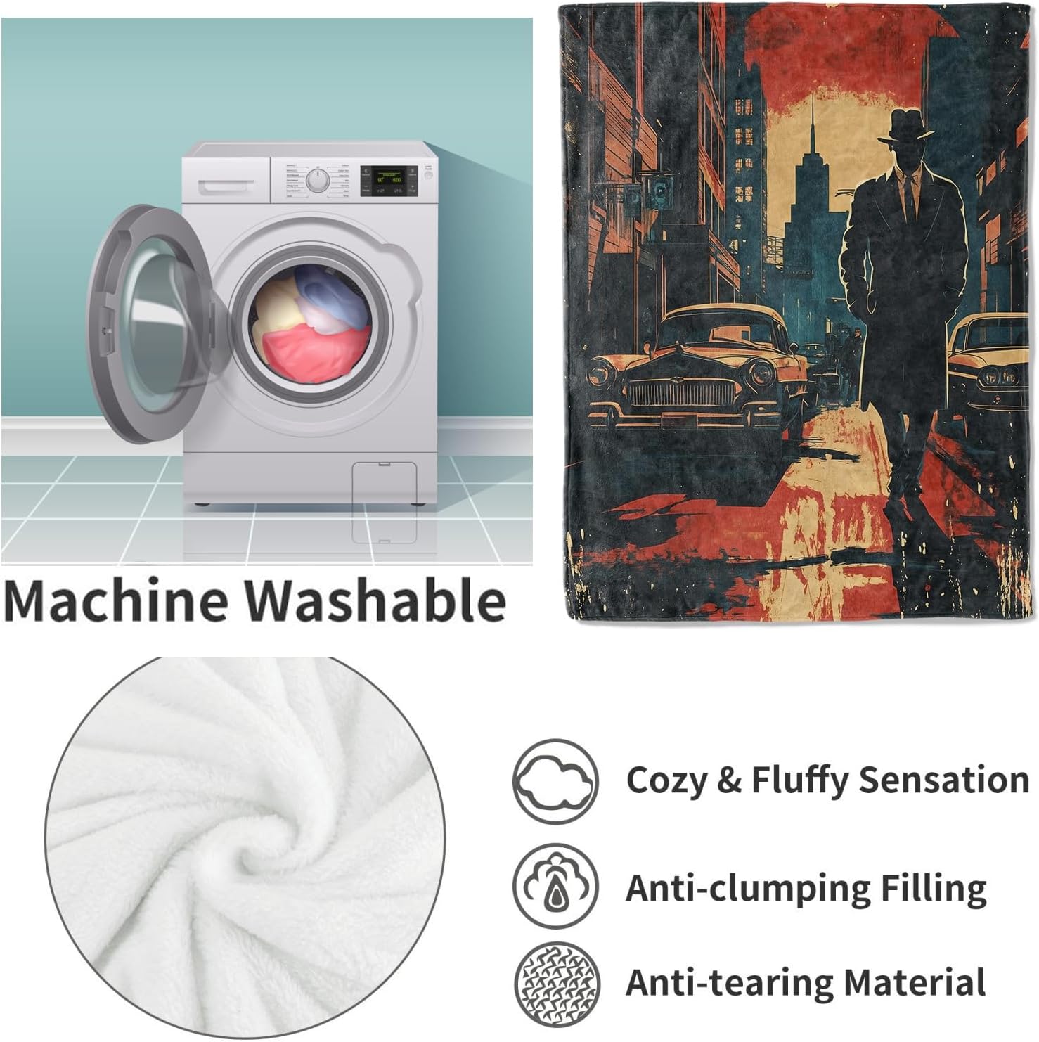 Одеяло Noir Detective, подарки – обзор и цена Home Textiles Usa